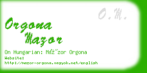 orgona mazor business card